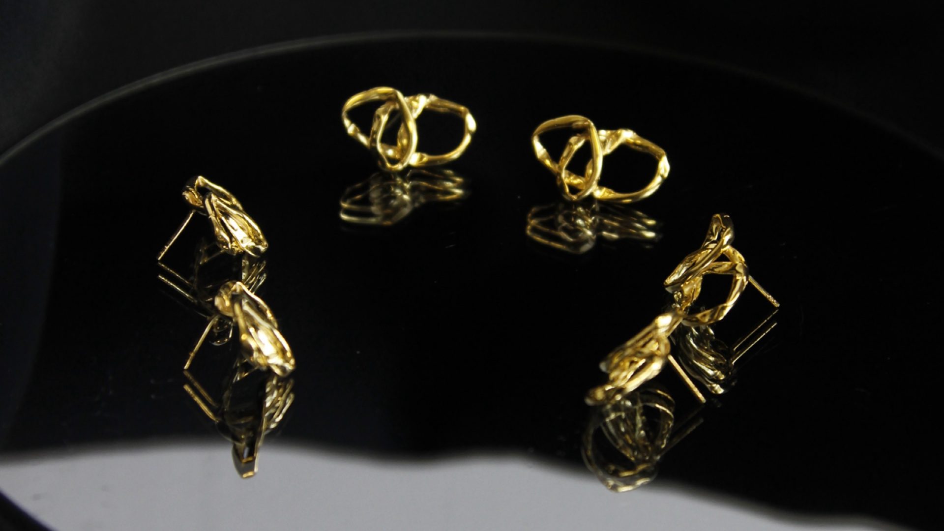 Kolczyki RAW crush· gold - obrazek 3