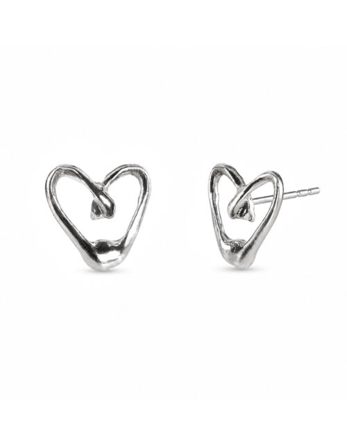 Kolczyki Melted Heart · silver